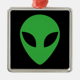 Alien Head Metal Ornament
