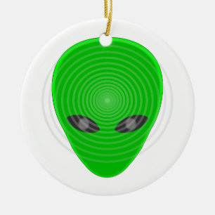 Alien Head Mind Control Ceramic Ornament