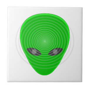Alien Head Mind Control Ceramic Tile