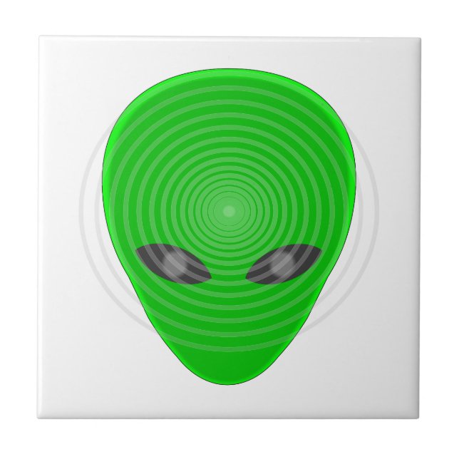 Alien Head Mind Control Ceramic Tile (Front)