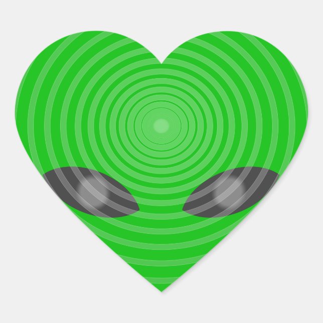 Alien Head Mind Control Heart Sticker (Front)