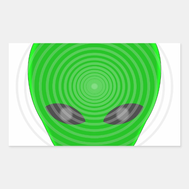 Alien Head Mind Control Rectangular Sticker (Front)