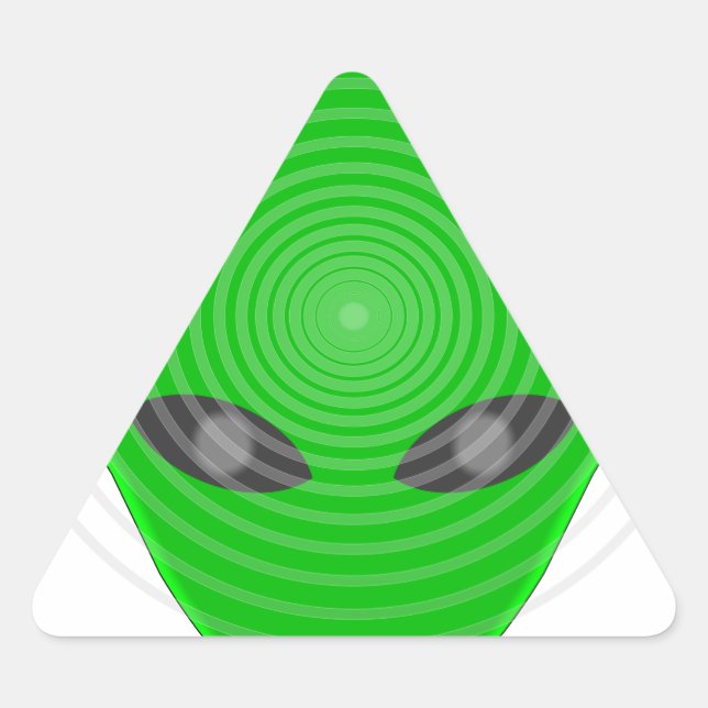Alien Head Mind Control Triangle Sticker (Front)
