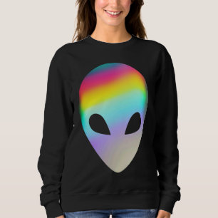 Alien Head Rave Face Colorful Believe UFO Costume Sweatshirt