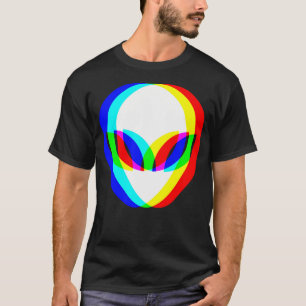 Alien Head Trippy Vaporwave Techno Rave Edm Music  T-Shirt