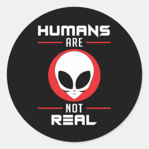 Alien Head Ufo Aliens Area 51 Space Funny Gift Classic Round Sticker