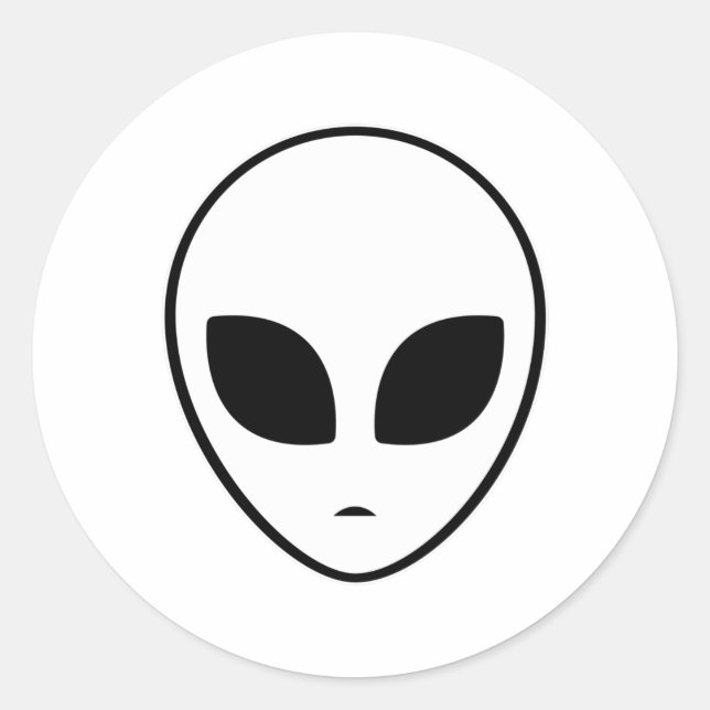 Alien Head Ufo Aliens Space Area 51 Gift Idea Classic Round Sticker (Front)