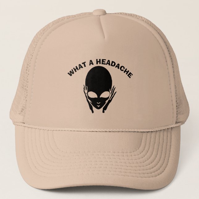 Alien Headache, edit add text to personalise,  Trucker Hat (Front)