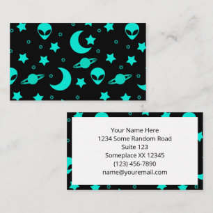 Alien Heads in Stars Outer Space Business Card