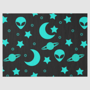 Alien Heads in Stars Outer Space Tissue Paper