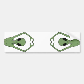 Alien Heart Pose Bumper Sticker