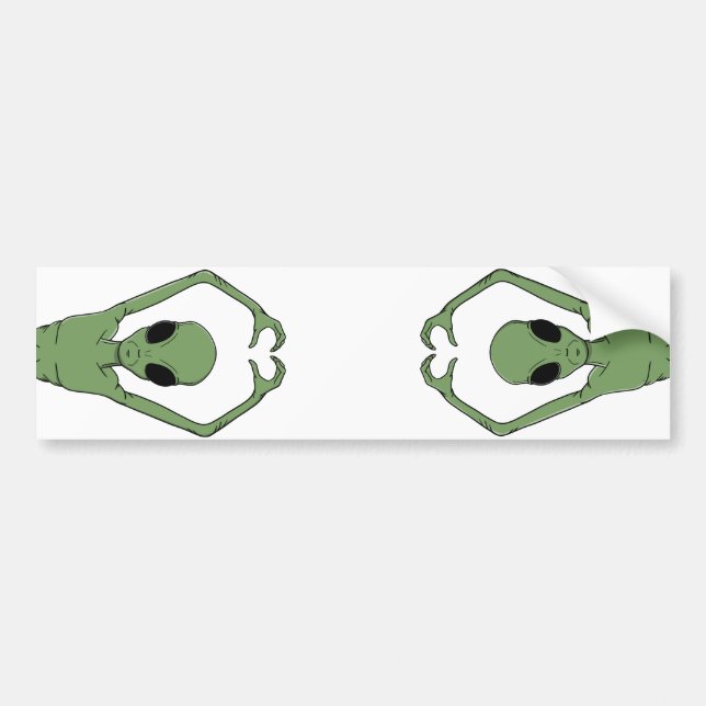 Alien Heart Pose Bumper Sticker (Front)
