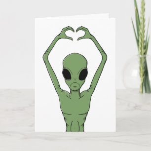 Alien Heart Pose Card