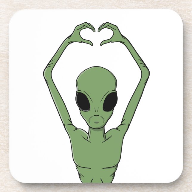 Alien Heart Pose Coaster (Front)
