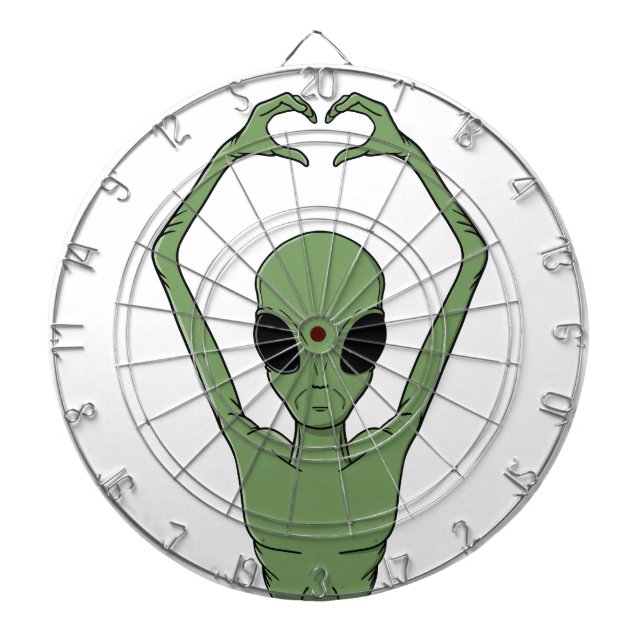 Alien Heart Pose Dartboard (Front)