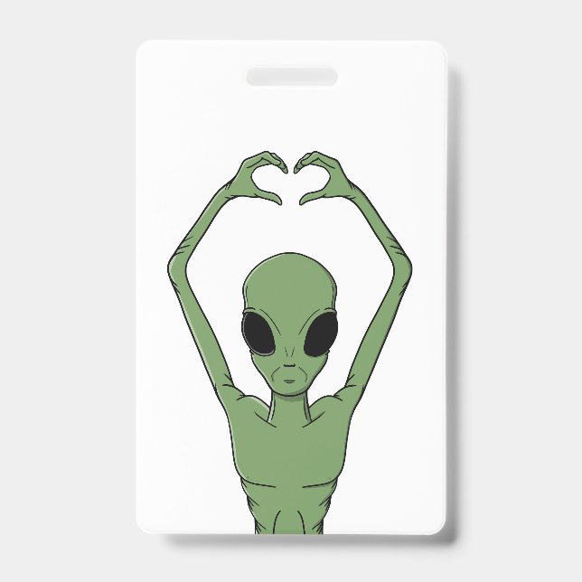 Alien Heart Pose ID Badge (Front)