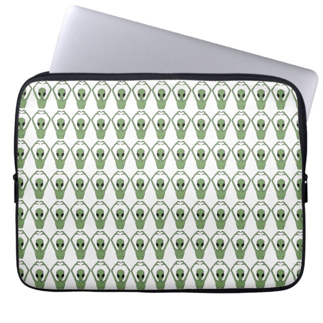 Alien Heart Pose Laptop Sleeve (Front)