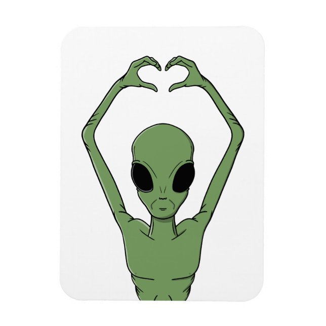 Alien Heart Pose Magnet (Vertical)