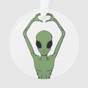 Alien Heart Pose Ornament