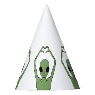 Alien Heart Pose Party Hat