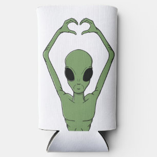 Alien Heart Pose Seltzer Can Cooler