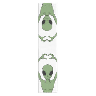 Alien Heart Pose Short Table Runner