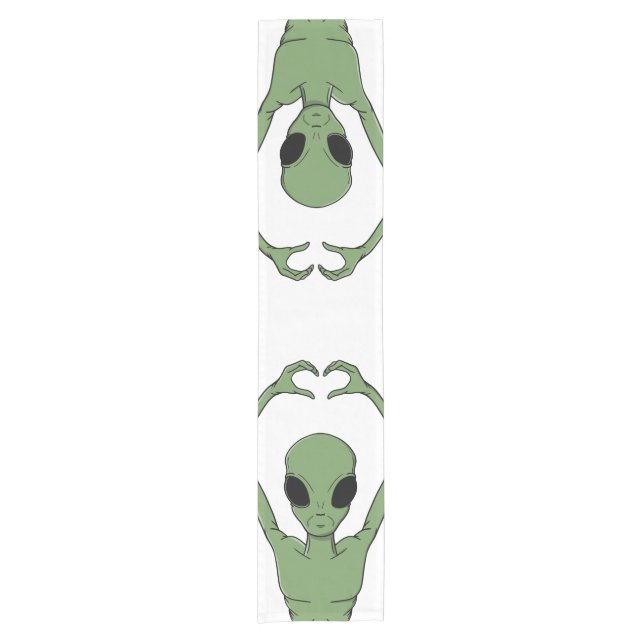 Alien Heart Pose Short Table Runner (Front)