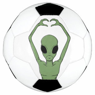 Alien Heart Pose Soccer Ball