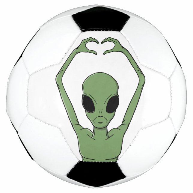 Alien Heart Pose Soccer Ball (Front)