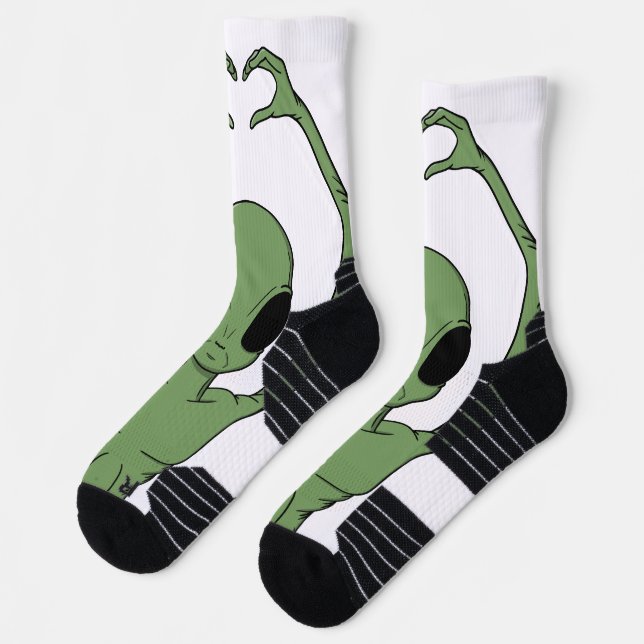 Alien Heart Pose Socks (Left)