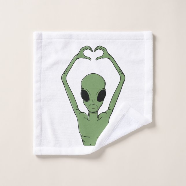 Alien Heart Pose Wash Cloth (Wash Cloth)