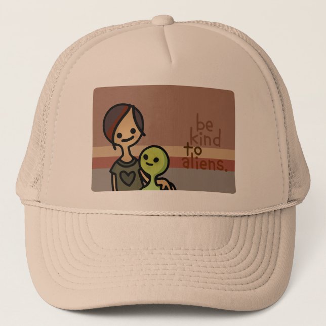 alien helmet. trucker hat (Front)