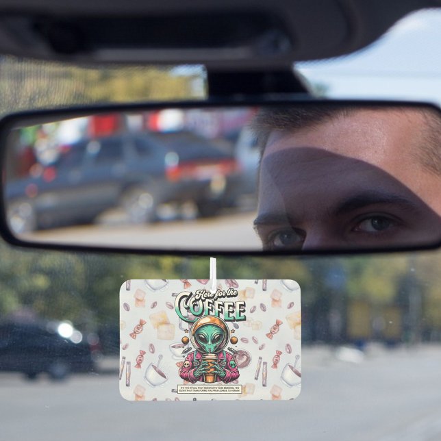 Alien Here for the Coffee Car Air Freshener (Creator Uploaded)
