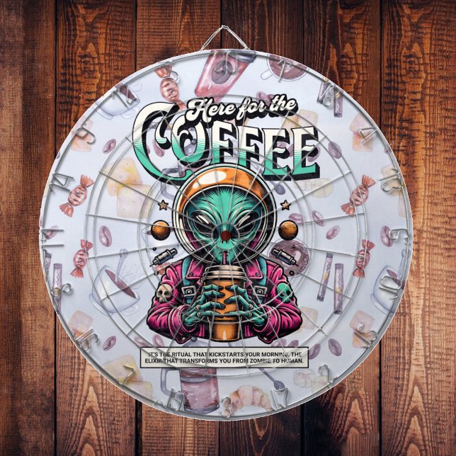 Alien Here for the Coffee Dartboard (Creator Uploaded)