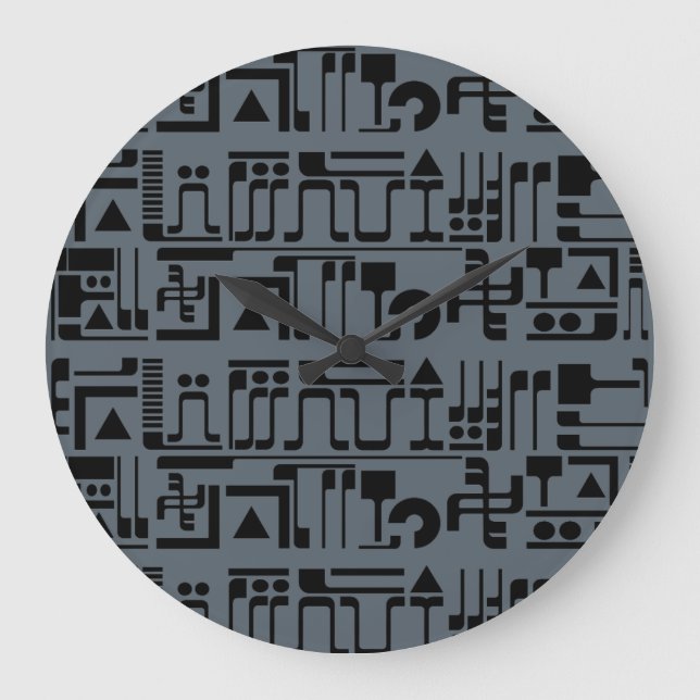 Alien Hieroglyphs Large Clock (Front)