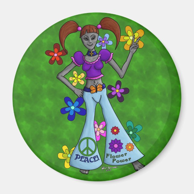 Alien Hippy Magnet (Front)
