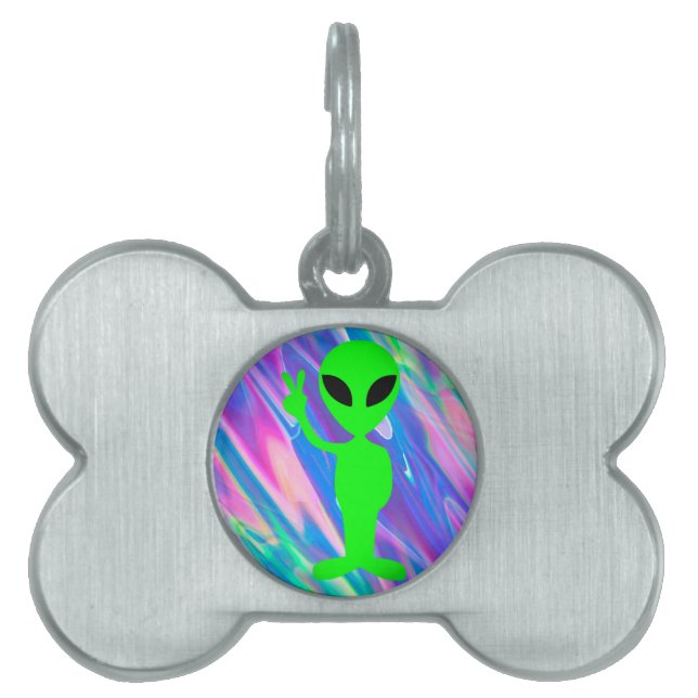 alien hologram pet tag (Front)