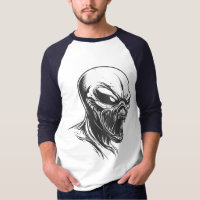 Alien Horror Skull T-Shirt – Dark Sci-Fi Creature 
