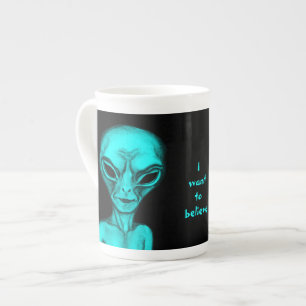 Alien , I want to believe Bone China Mug