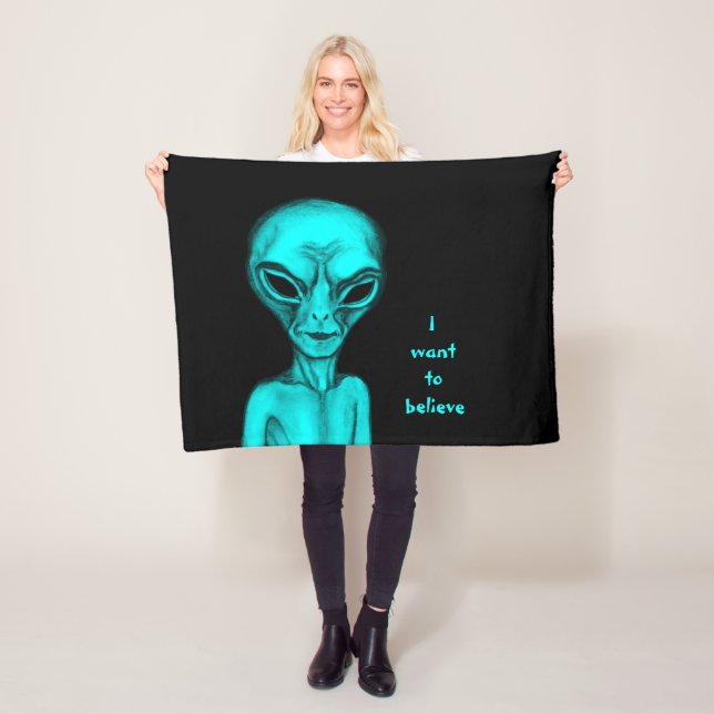 Alien , I want to believe Fleece Blanket (In Situ)