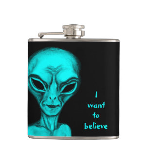 Alien , I want to believe Hip Flask