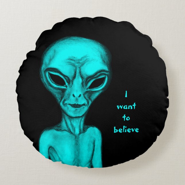 Alien , I want to believe Round Cushion (Front)