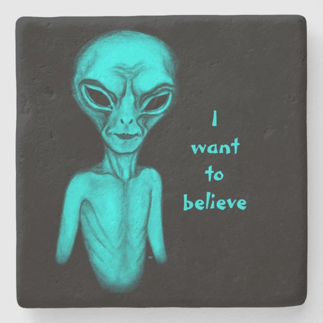 Alien , I want to believe Stone Coaster (Front)