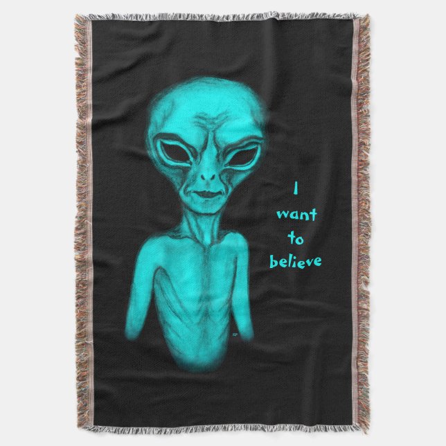 Alien , I want to believe Throw Blanket (Front Vertical)