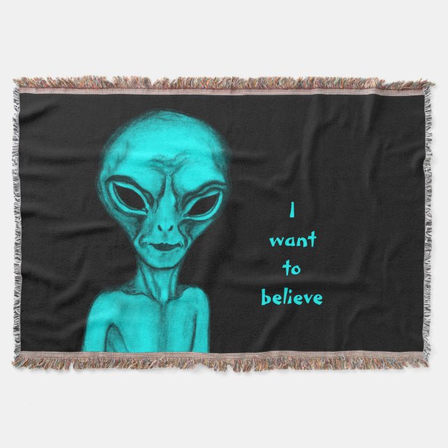 Alien , I want to believe Throw Blanket (Front)