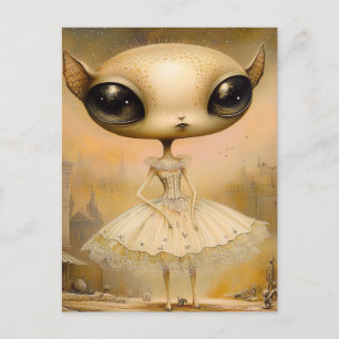 Alien in a Pink Dress Postcard
