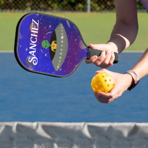 Alien in a Spaceship Wearing a New Mexico t-shirt Pickleball Paddle