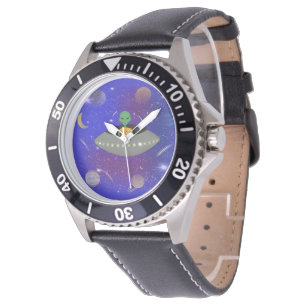 Alien in a Spaceship Wearing a New Mexico t-shirt Watch