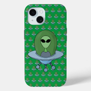 Alien in his little spaceship iPhone 15 case