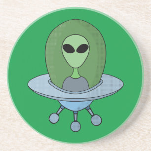 Alien in his little spaceship coaster